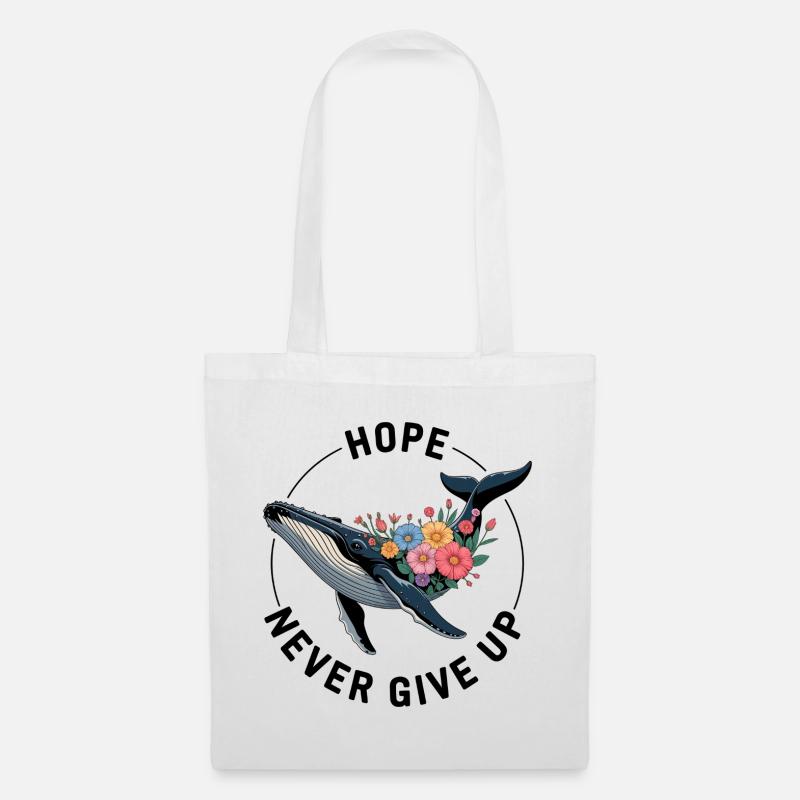 NEVER GIVE UP • FANSHIRT - Stoffbeutel - Weiß