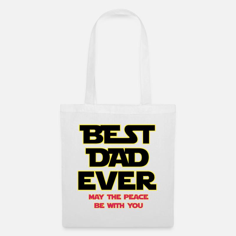 Bester Vater aller Zeiten Neon-Umrisse - Stoffbeutel - Weiß