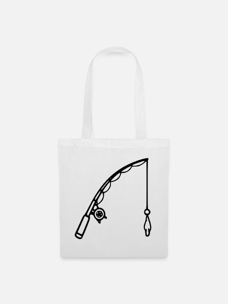 Angel weiß angeln Angelsport Geschenk Angler Angel - Stoffbeutel - Weiß