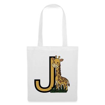 Giraffe Buchstabe J - Stoffbeutel - Weiß - Vorne