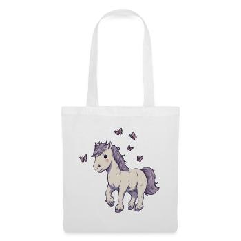 Cute Pony with Butterflies - Tote Bag - white - Front