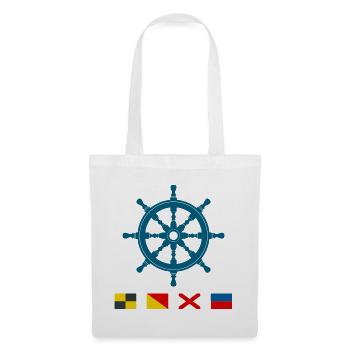 Love – Maritime steering wheel with signal flags - Tote Bag - white - Front
