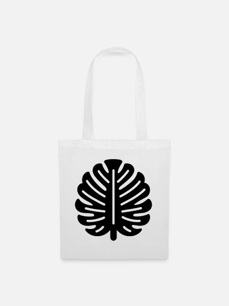 Monstera-Blatt - Stoffbeutel - Weiß