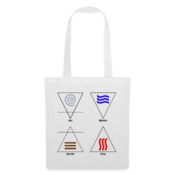 Die vier Elemente Alchemie Symbole Wicca - Stoffbeutel - Weiß - Vorne
