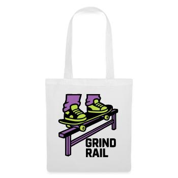 Skateboard Grind Rail Logo - Stoffbeutel - Weiß - Vorne