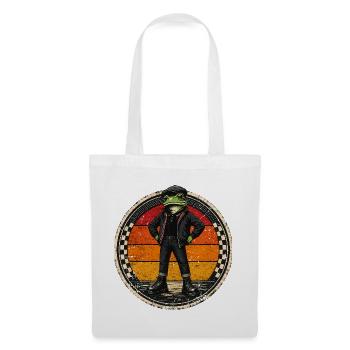  Vintage Frosch, Ska-Reggae Rock-Music Ska-Punk, - Stoffbeutel - Weiß - Vorne