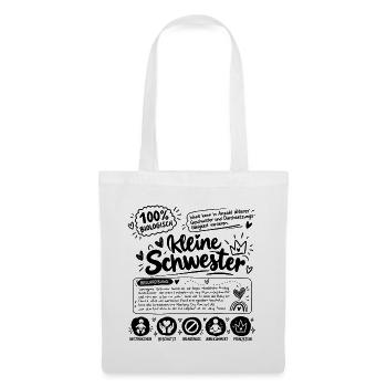 Lustiges Geschenk für die kleine Schwester - Stoffbeutel - Weiß - Vorne