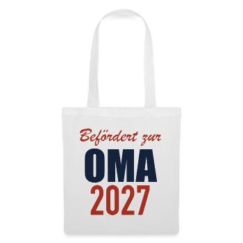 Befördert zur Oma 2027 - Stoffbeutel - Weiß - Vorne