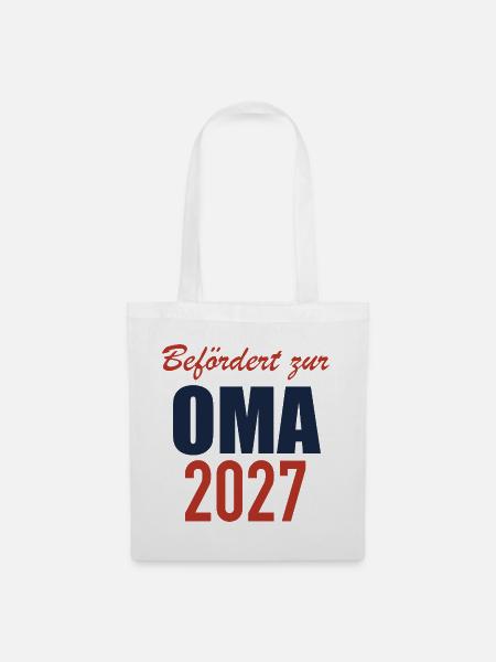 Befördert zur Oma 2027 - Stoffbeutel - Weiß