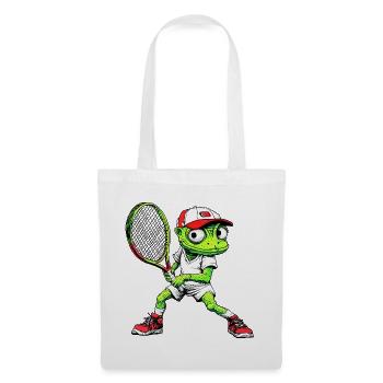 Chamäleone Tennis / Tennisspieler Chamäleon - Stoffbeutel - Weiß - Vorne