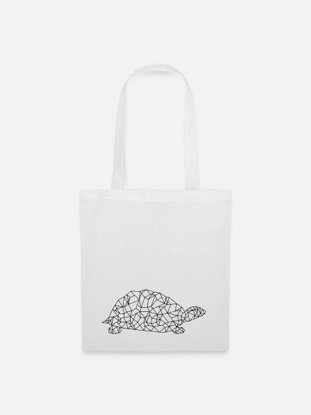 Turtle Polygon - Stoffbeutel - Weiß