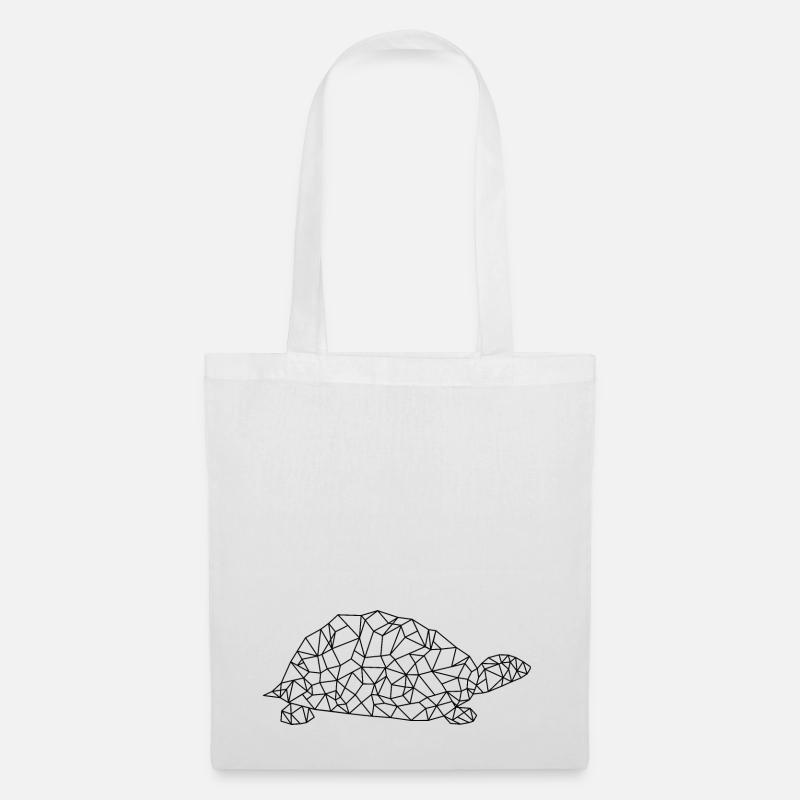 Turtle Polygon - Stoffbeutel - Weiß