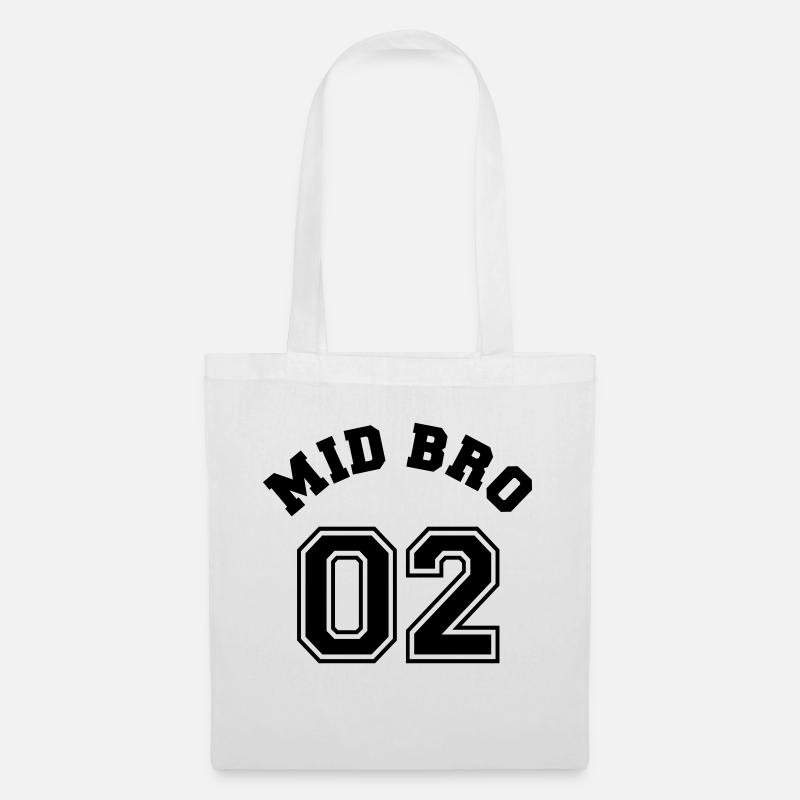 Mid Bro 02 - Middle Brother - Stoffbeutel - Weiß
