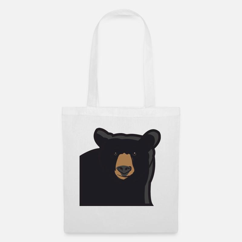Schwarzbär Grizzly Grizzlybär Bär Geschenkidee - Stoffbeutel - Weiß