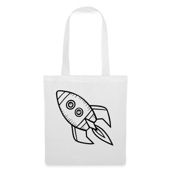Fusée de vaisseau spatial - Sac en tissu - blanc - Devant