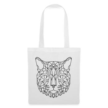 Katze Geometric - Stoffbeutel - Weiß - Vorne