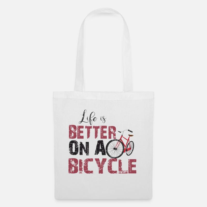 LIFE IS BETTER ON A BICYCLE ! - Stoffbeutel - Weiß