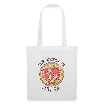 Le monde est une pizza - Sac en tissu - blanc - Devant