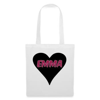 Amour Emma coeur cadeau - Sac en tissu - blanc - Devant