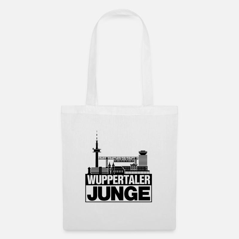 Wuppertaler Junge Schwarz Wuppertal Geschenk - Stoffbeutel - Weiß