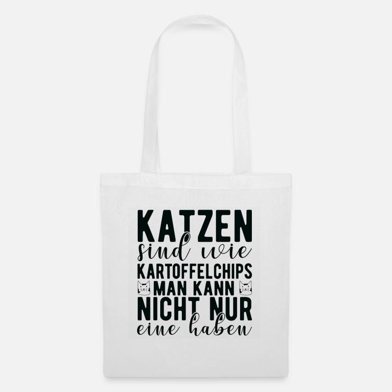 Katzen - Shirt Tierfans Katzenfreunde - Geschenk - Stoffbeutel - Weiß