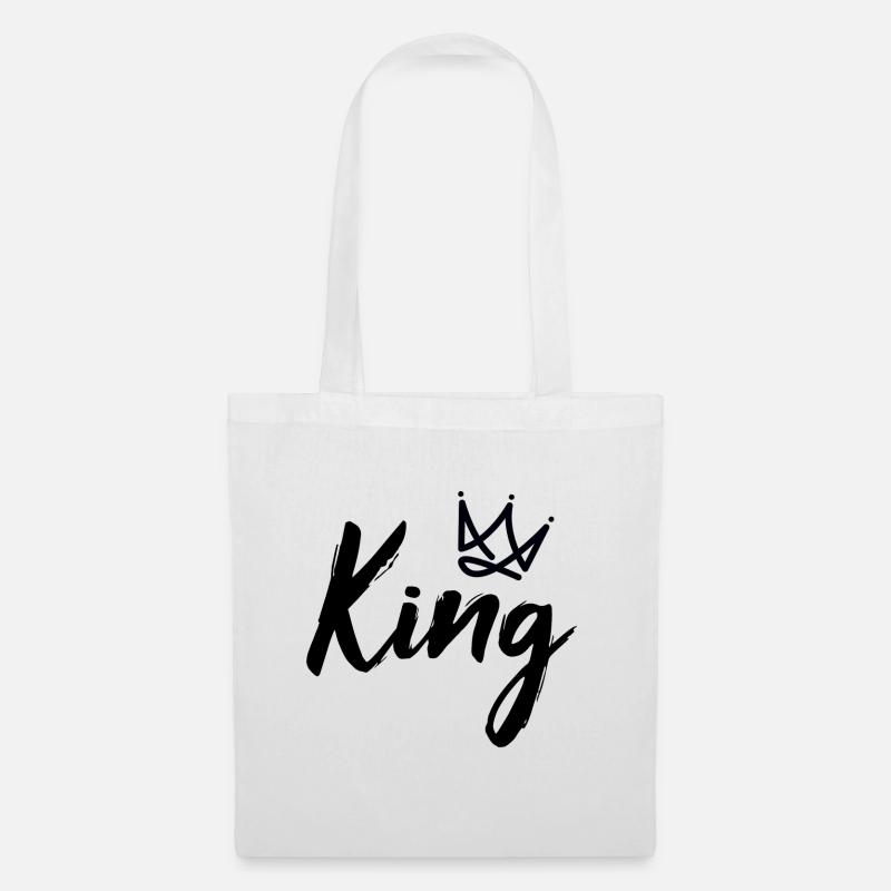 Partnerlook Paar King - Stoffbeutel - Weiß