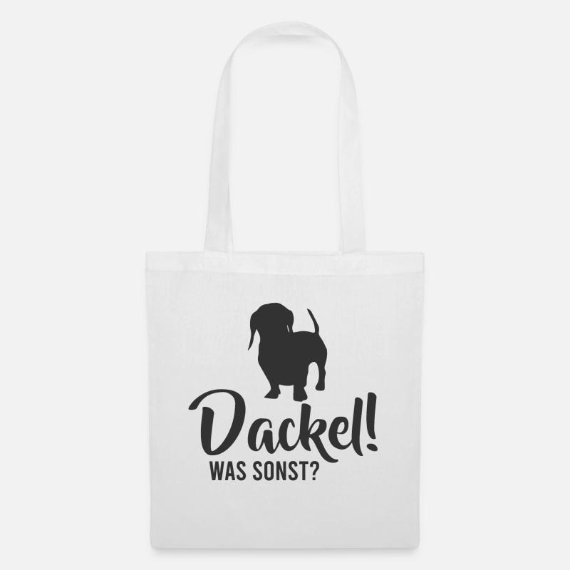 Hunde – Shirt Haustier Dackel Geschenk - Stoffbeutel - Weiß