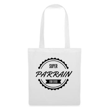 super parrain for ever filleul baptème - Sac en tissu - blanc - Devant