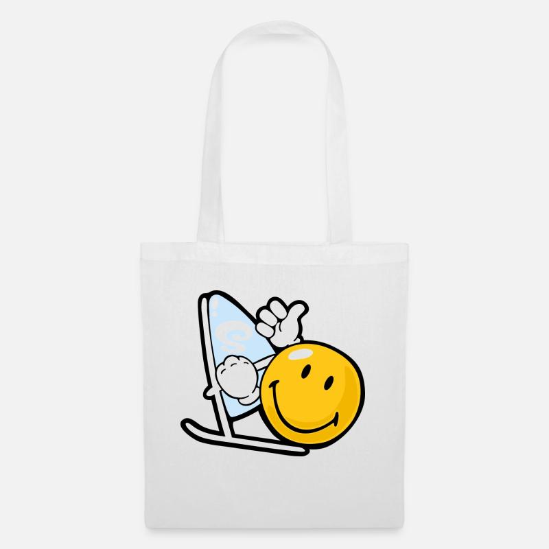 Smiley Windsurfing - Tote Bag - white