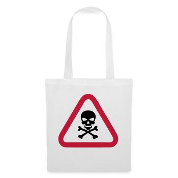 skull danger triangle panel 280) - Tote Bag - white - Front