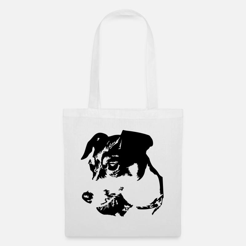 Jack Russell Terrier Kopf - Stoffbeutel - Weiß