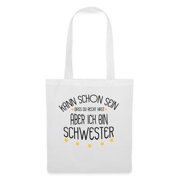 Schwester - Stoffbeutel - Weiß - Vorne