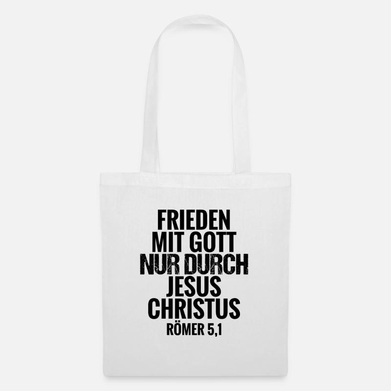 frieden mit gott nur durch jesus christus - Stoffbeutel - Weiß