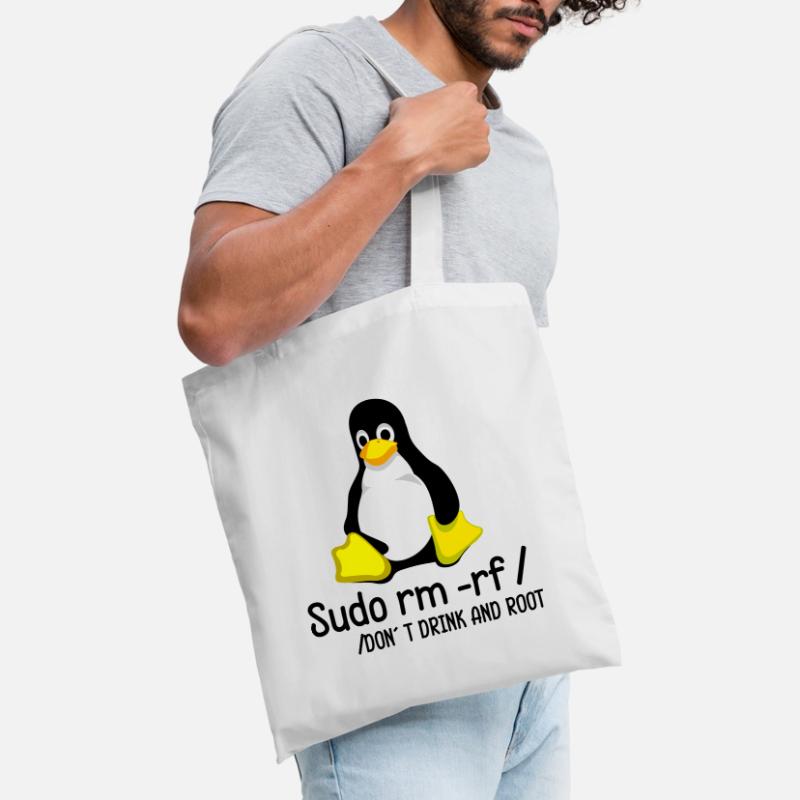 Root Programmierer Tux Pinguin Coding Stoffbeutel