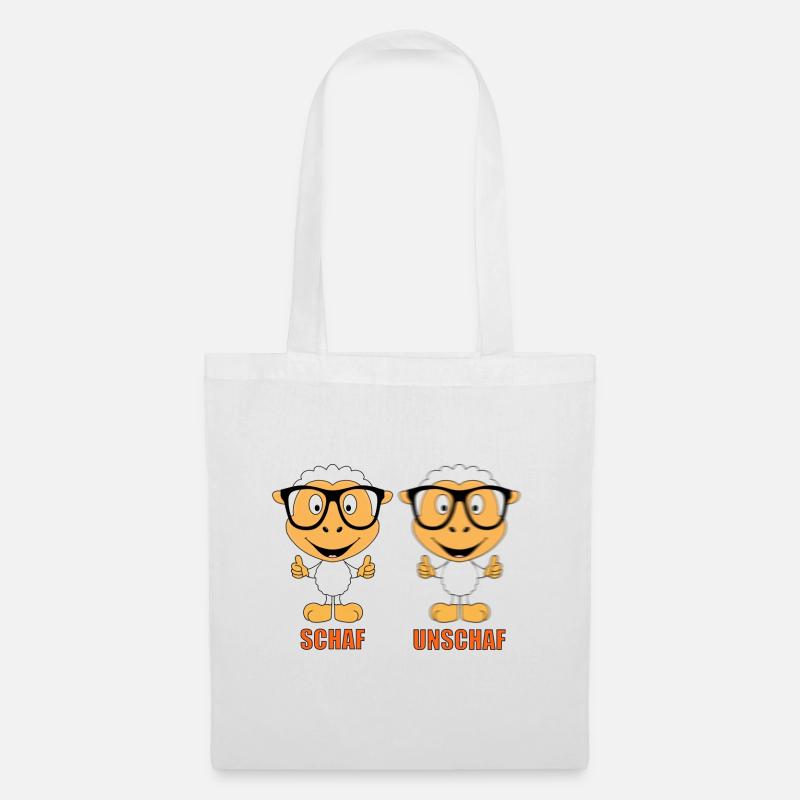 SCHAF - UNSCHAF - BRILLE - SEHTEST - OPTIKER - FUN - Stoffbeutel - Weiß
