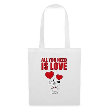 HUND - ALL YOU NEED IS LOVE - Stoffbeutel - Weiß - Vorne