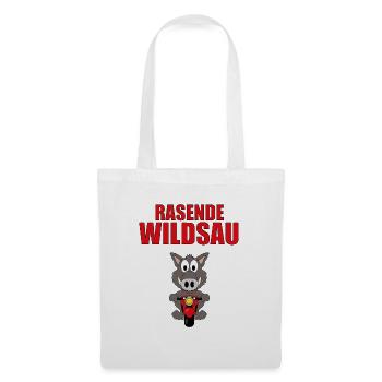 MOTORRAD - BIKER - RASENDE WILDSAU - Stoffbeutel - Weiß - Vorne