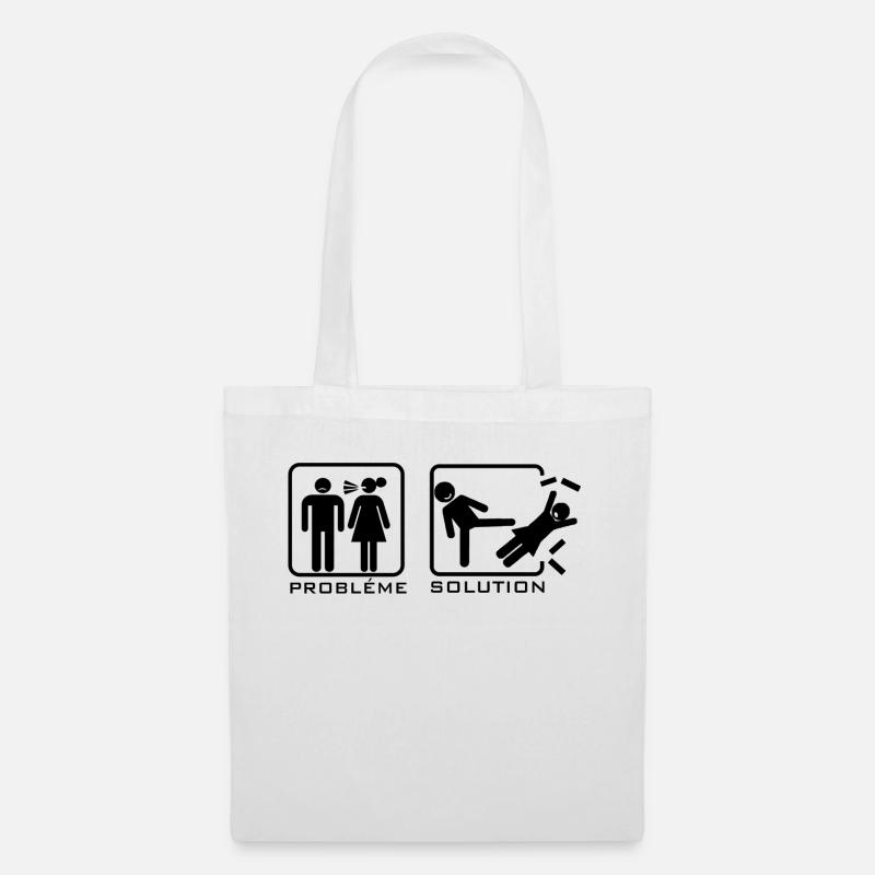 Problème, solution - Sac en tissu - blanc
