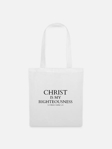 Christus ist meine Gerechtigkeit - Stoffbeutel - Weiß