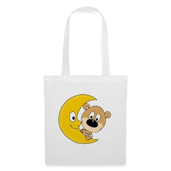 MOND - TEDDYBÄR - KINDER - BABY - TEDDY - BÄR - Stoffbeutel - Weiß - Vorne