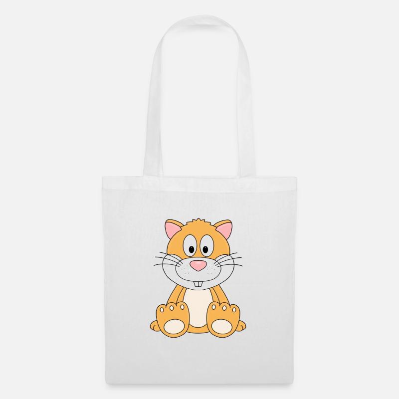 HAMSTER - TIER - KIND - BABY - Stoffbeutel - Weiß