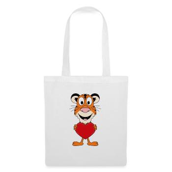 TIGER - TIER - LIEBE - LOVE - KIND - BABY - Stoffbeutel - Weiß - Vorne