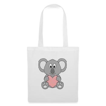 KOALA - HERZ - LIEBE - LOVE - TIER - KIND - BABY - Stoffbeutel - Weiß - Vorne