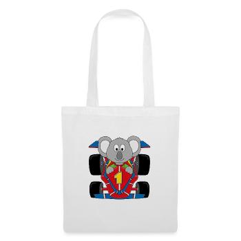KOALA - RENNAUTO - RENNFAHRER - AUTORENNEN - Stoffbeutel - Weiß - Vorne