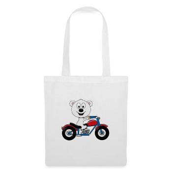 EISBÄR - MOTORRAD - BIKER - MOTORSPORT - TIER - Stoffbeutel - Weiß - Vorne