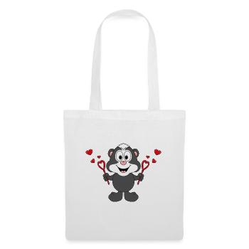 STINKTIER - SEIFENBLASEN - LIEBE - LOVE - TIERISCH - Stoffbeutel - Weiß - Vorne