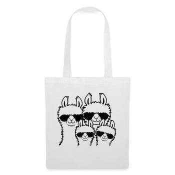 2 Enfants Famille Lama - Sac en tissu - blanc - Devant
