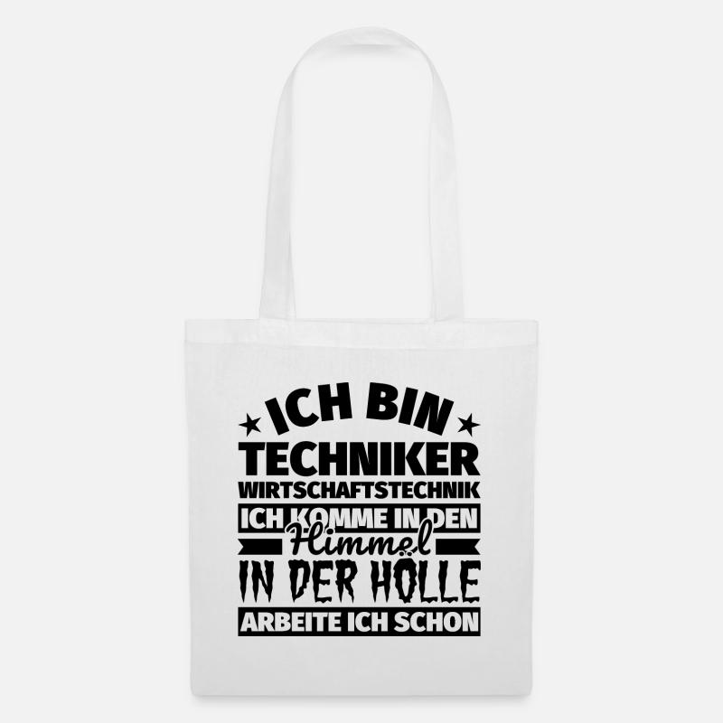 Techniker Wirtschaftstechnik Geschenk lustig Himme - Stoffbeutel - Weiß