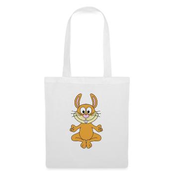 HASE - YOGA - TIER - TIERISCH - KIND - BABY - Stoffbeutel - Weiß - Vorne