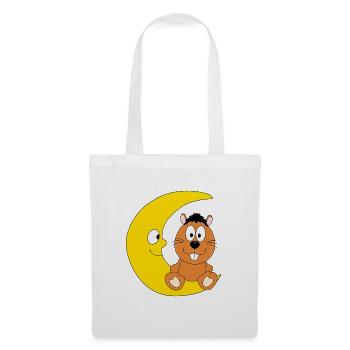 OTTER - BIBER - MARDER - MOND - TIER - KIND - BABY - Stoffbeutel - Weiß - Vorne